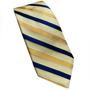 Nordstrom Gold/Blue Stripe Silk Tie Like New